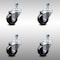Service Caster 3.5 Inch SS Hard Rubber Wheel Swivel 3/8 Inch Threaded Stem Caster Set SCC SCC-SSTS20S3514-HRS-381615-4 - alternate 2